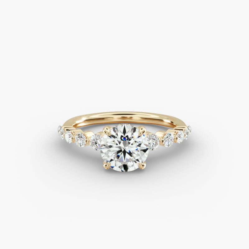 18K Yellow Gold Diamond Escalade Engagement Ring