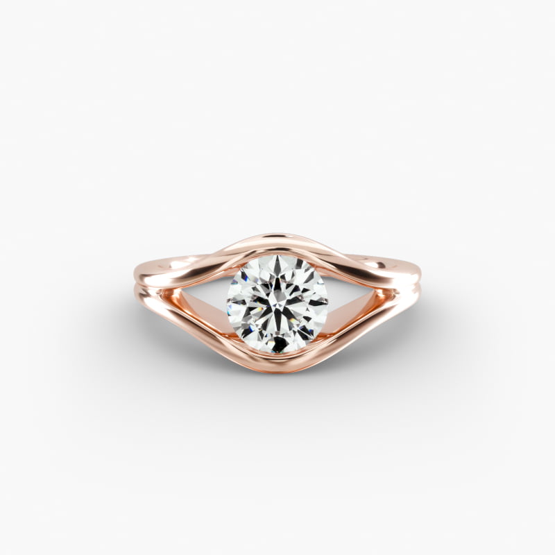 14K Rose Gold Oculus Solitaire Engagement Ring