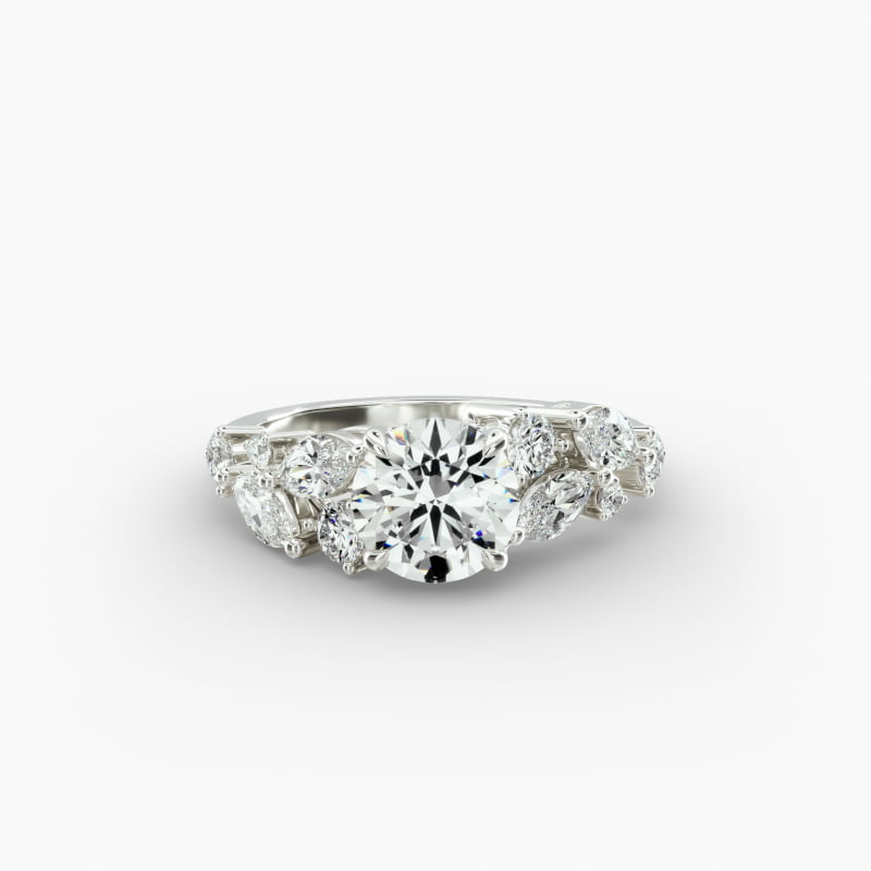 Platinum Diamond Nest Engagement Ring