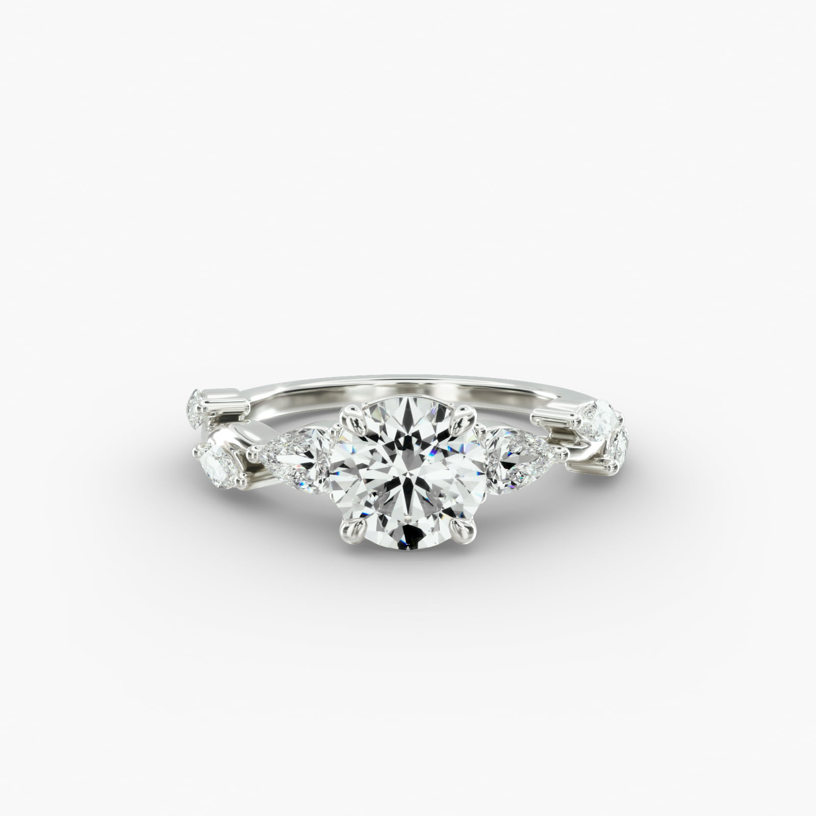 PINK CAVIAR 1.06ct White Round Brilliant & Pink Diamond Engagement Ring in 18ct White Gold main image 1