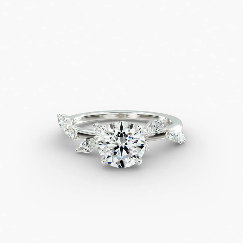 14K White Gold Diamond Whisper Engagement Ring