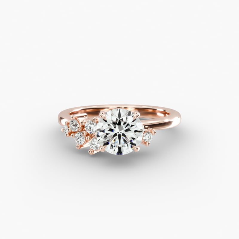 14K Rose Gold Diamond Constellation Engagement Ring