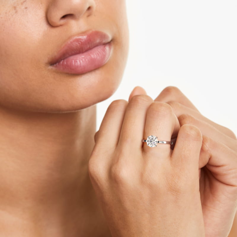 14K White Gold 1.5mm Comfort Fit Engagement Ring