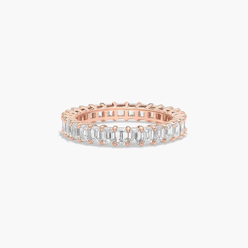 14K Rose Gold Emerald Cut Lab-Grown Diamond Eternity Ring (2.00 CTW F-G / VS2-SI1)