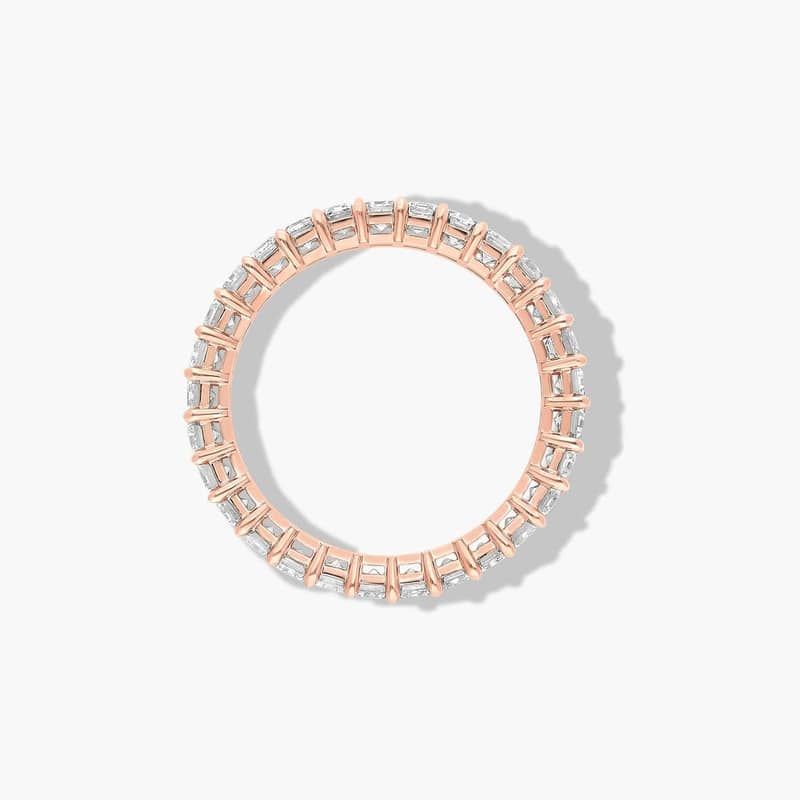 14K Rose Gold Emerald Cut Lab-Grown Diamond Eternity Ring (2.00 CTW F-G / VS2-SI1)