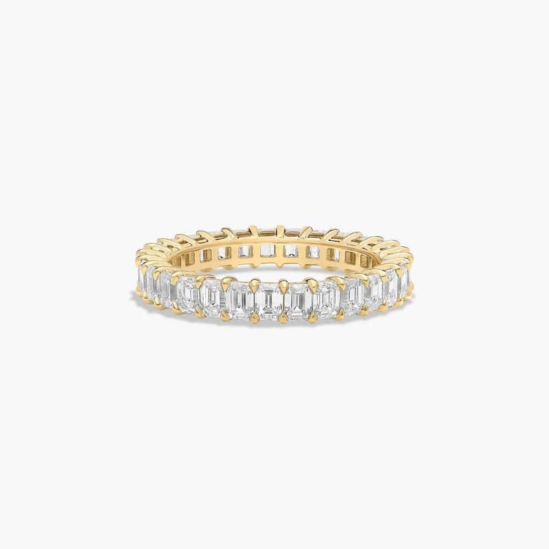 14K Yellow Gold Emerald Cut Lab-Grown Diamond Eternity Ring (2.00 CTW F-G / VS2-SI1)