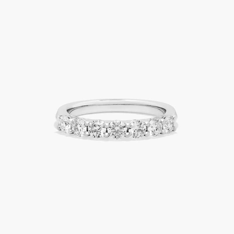 14K White Gold Seven Stone Low Dome Basket Lab-Grown Diamond Ring (0.75 CTW - F-G / VS2-SI1)