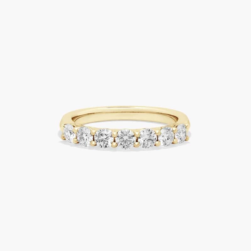 14K Yellow Gold Seven Stone Low Dome Basket Lab-Grown Diamond Ring (0.75 CTW - F-G / VS2-SI1)