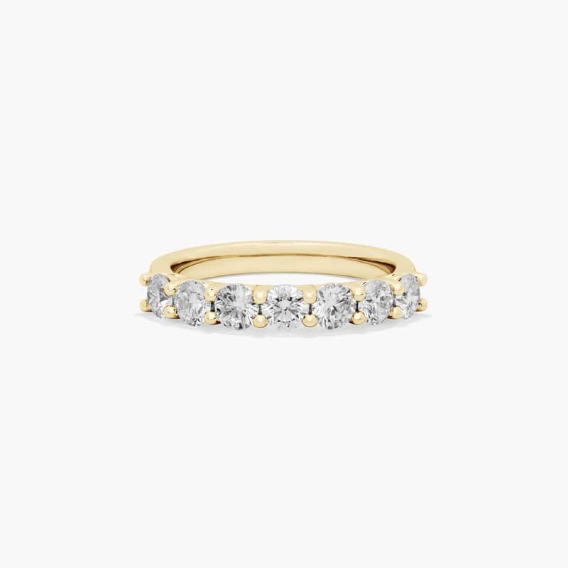 14K Yellow Gold Seven Stone Low Dome Basket Lab-Grown Diamond Ring (1.00 CTW - F-G / VS2-SI1)