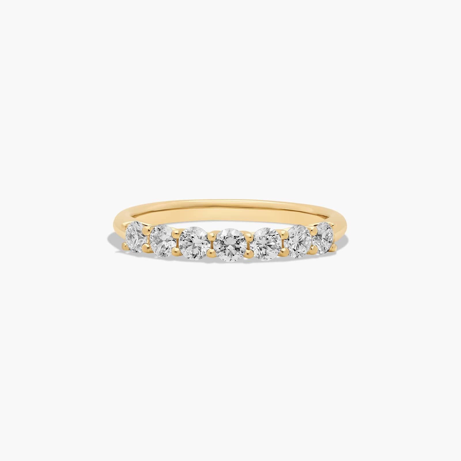 14KYellowGoldSevenStoneTrellisLabGrownDiamondAnniversaryRing(0.50CTW-F-G/VS2-SI1)