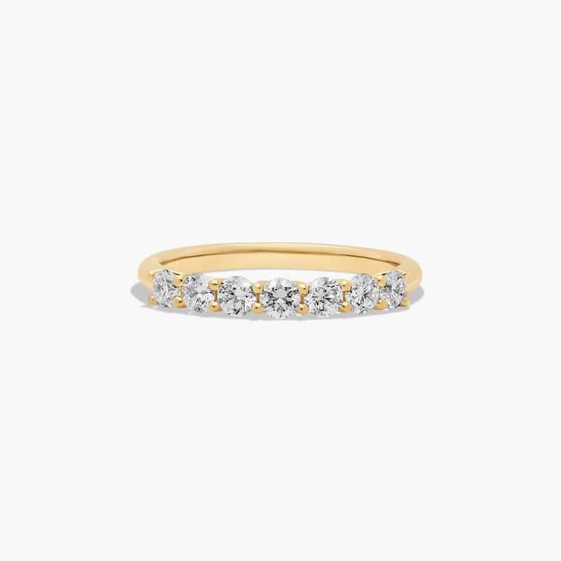 Seven Stone Trellis Anniversary Ring With 0.5 CTW Lab-Grown Diamonds In 14K Yellow Gold (2.00mm)