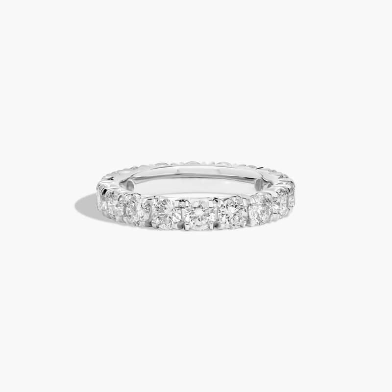 French Pavé Eternity Ring With 1 CTW Lab-Grown Diamonds In 14K White Gold (2.50mm)