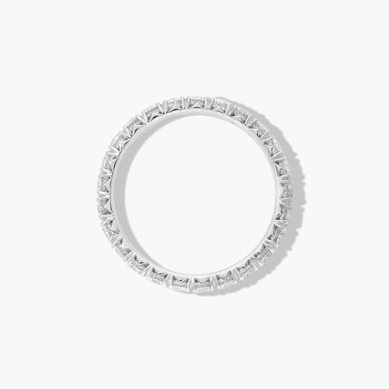French Pavé Eternity Ring With 1 CTW Lab-Grown Diamonds In 14K White Gold (2.50mm)
