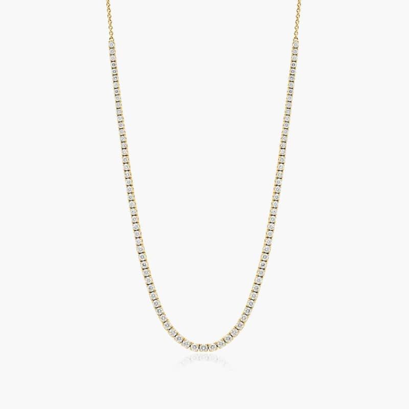 14K Yellow Gold Lab-Grown Diamond Half Tennis Necklace ( 3.00 CTW - F-G / VS1-VS2)