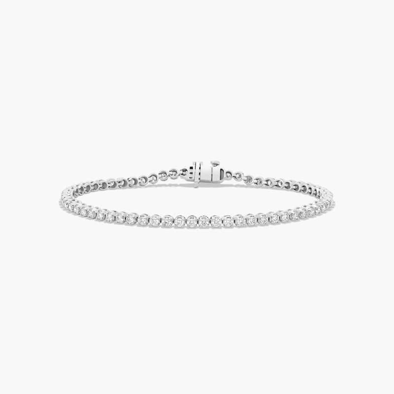 14K White Gold 7 Inch Four Prong Lab-Grown Diamond Tennis Bracelet (2.00 CTW - F-G / VS2-SI1)