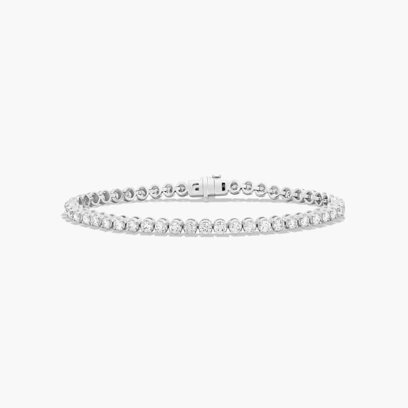 14K White Gold 7 Inch Four Prong Lab-Grown Diamond Tennis Bracelet (5 CTW - F-G / VS2-SI1)
