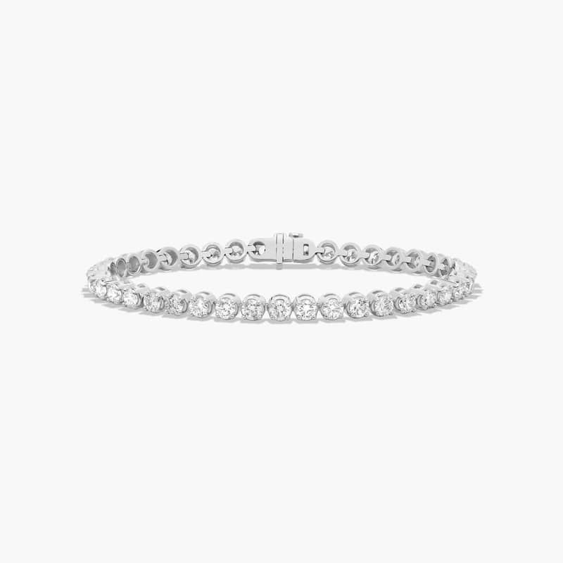 14K White Gold 7 Inch Four Prong Lab-Grown Diamond Tennis Bracelet (7.00 CTW - F-G / VS2-SI1)