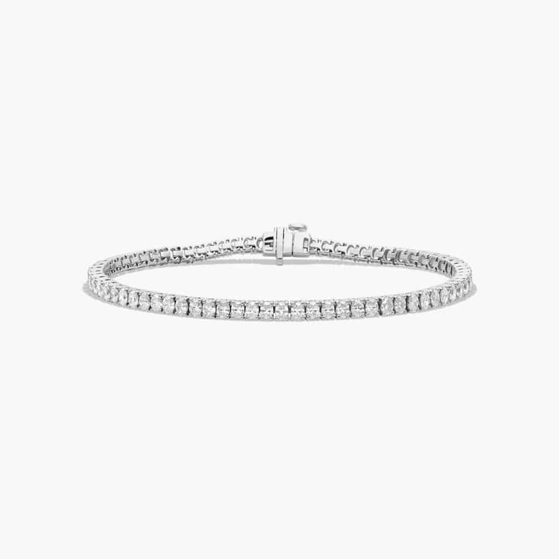Tennis Bracelet With 5 CTW Oval Cut Lab-Grown Diamonds In 14K White Gold