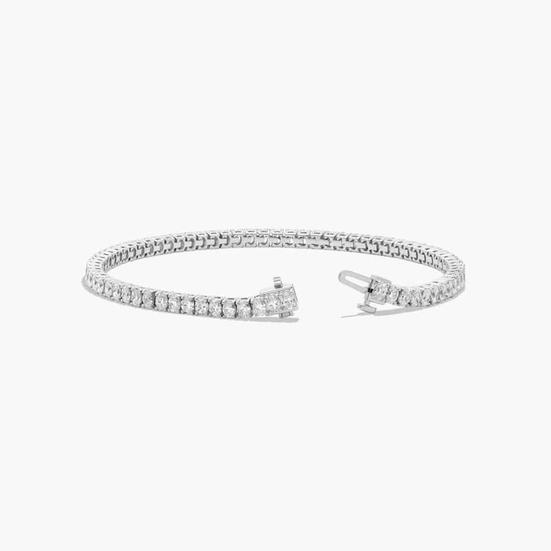 Tennis Bracelet With 5 CTW Oval Cut Lab-Grown Diamonds In 14K White Gold