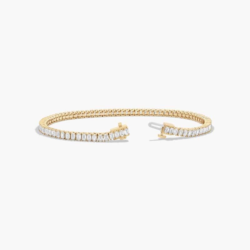Tennis Bracelet With 5 CTW Emerald Cut Lab-Grown Diamonds In 14K Yellow Gold (7")