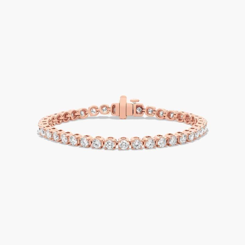 14K Rose Gold 6 Inch Four Prong Diamond Tennis Bracelet (4.00 CTW - H-I / SI1-SI2)