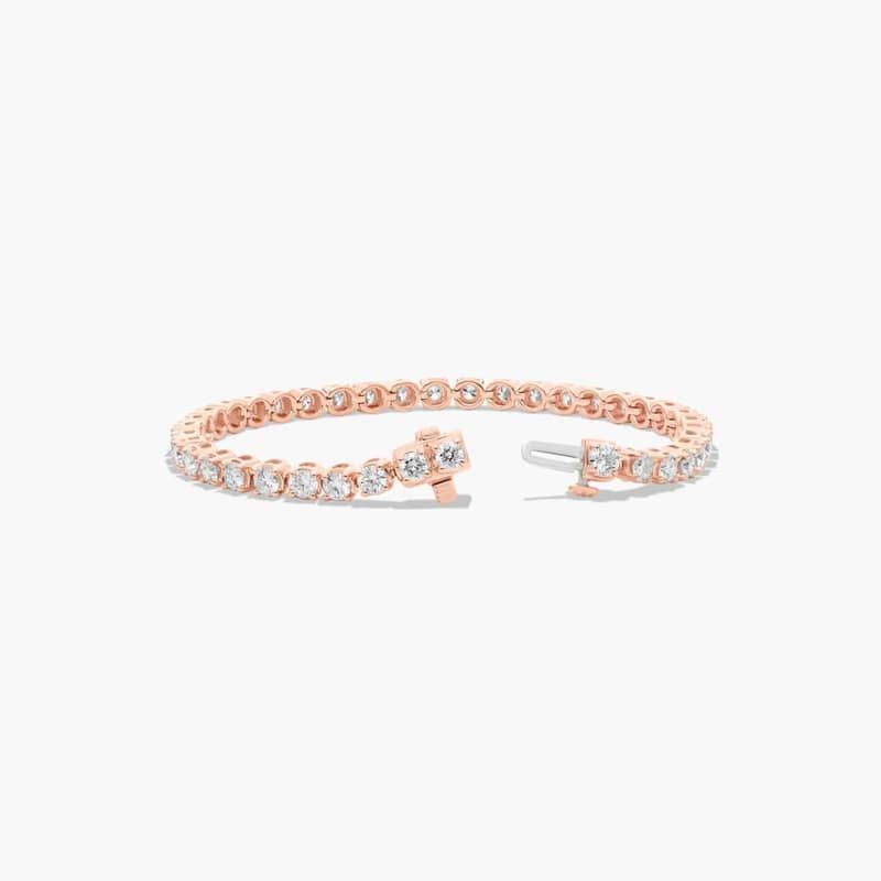 14K Rose Gold 6 Inch Four Prong Diamond Tennis Bracelet (4.00 CTW - H-I / SI1-SI2)