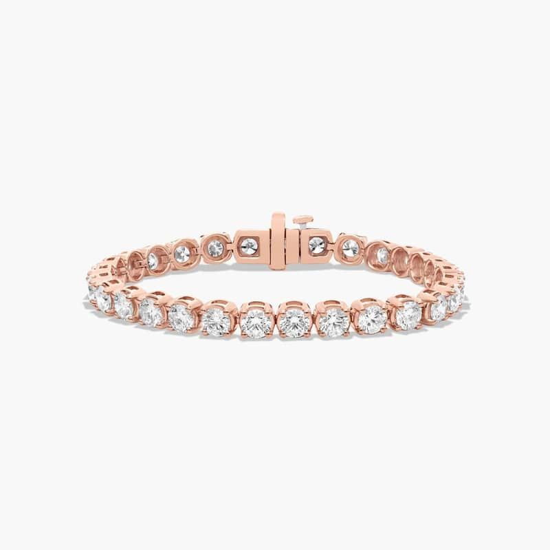 14K Rose Gold 6 Inch Four Prong Diamond Tennis Bracelet (8.00 CTW - H-I / SI1-SI2)
