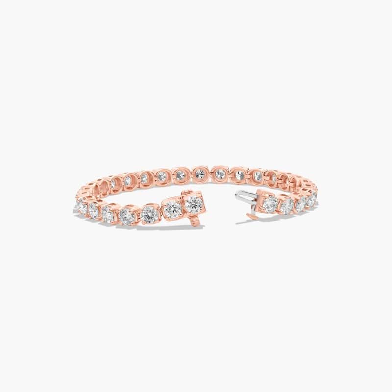 14K Rose Gold 6 Inch Four Prong Diamond Tennis Bracelet (8.00 CTW - H-I / SI1-SI2)