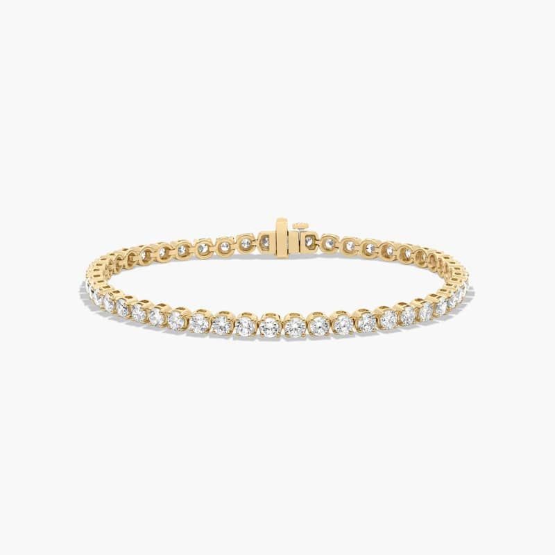 14K Yellow Gold 8 Inch Four Prong Lab-Grown Diamond Tennis Bracelet (8.00 CTW - F-G / VS2-SI1)