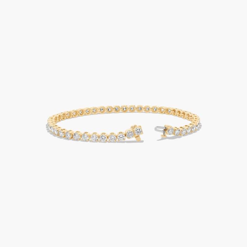 14K Yellow Gold 8 Inch Four Prong Lab-Grown Diamond Tennis Bracelet (8.00 CTW - F-G / VS2-SI1)