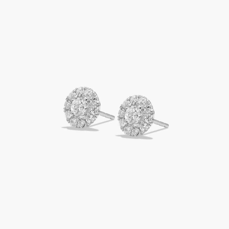 Halo 0.5 CTW Lab-Grown Diamond Stud Earrings In 14K White Gold