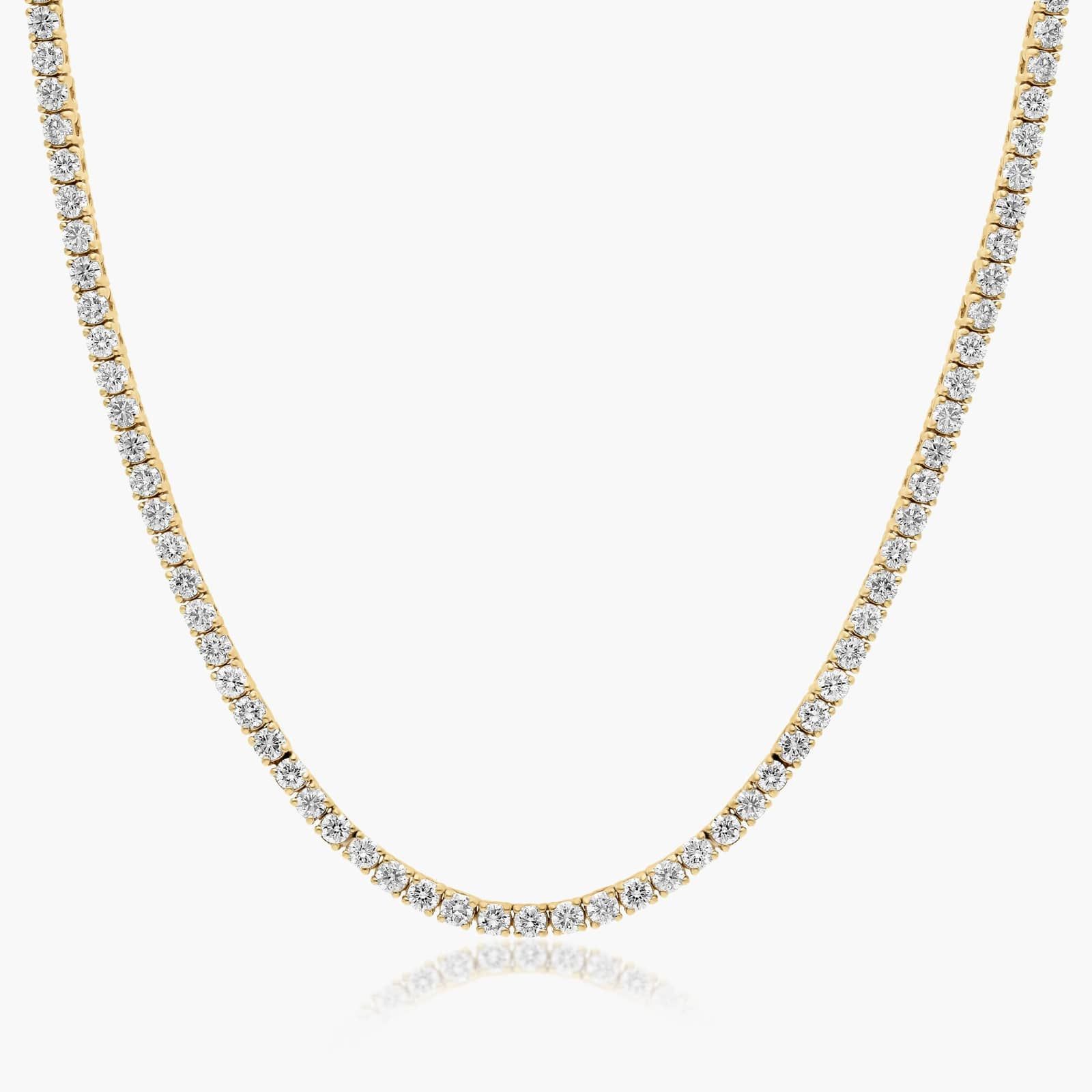 14K Yellow Gold Straight Lab-Grown Diamond Tennis Necklace (7.00 CTW - F-G  / VS2-SI1)-89030y1428l