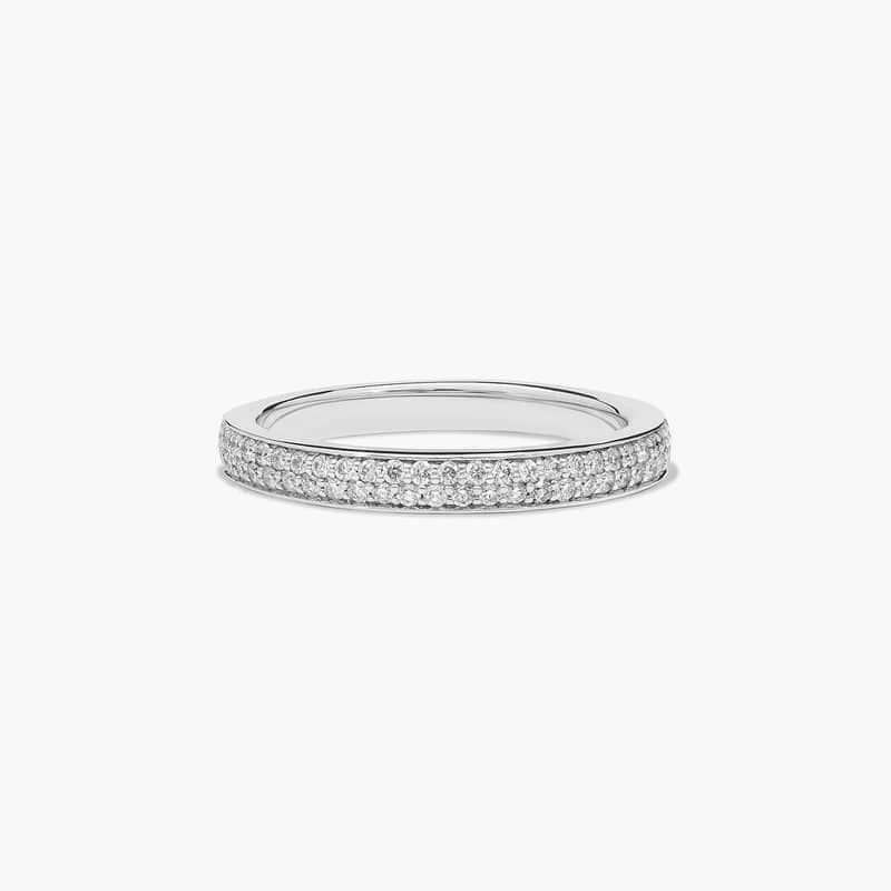 14K White Gold Double Row Pavé Ring (.36 CT TW.)