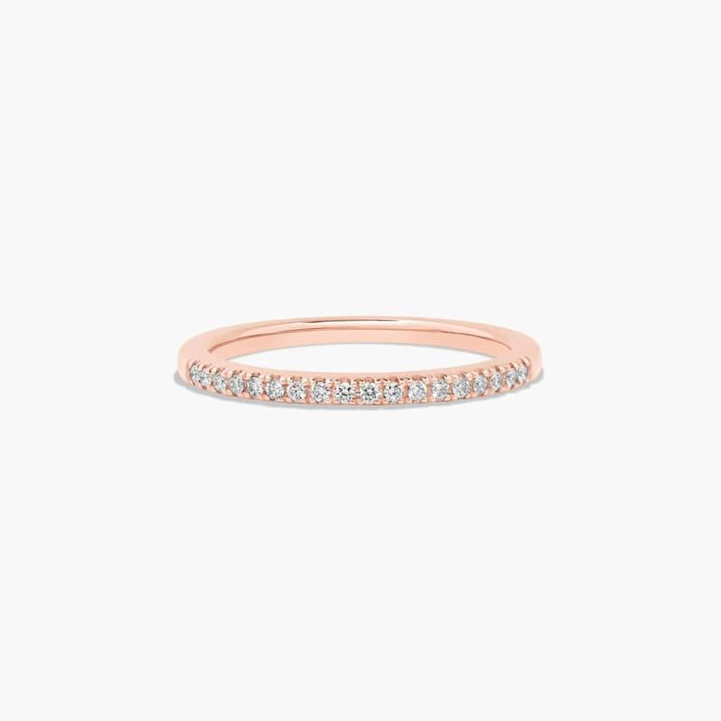 14K Rose Gold U Pavé Wedding Ring