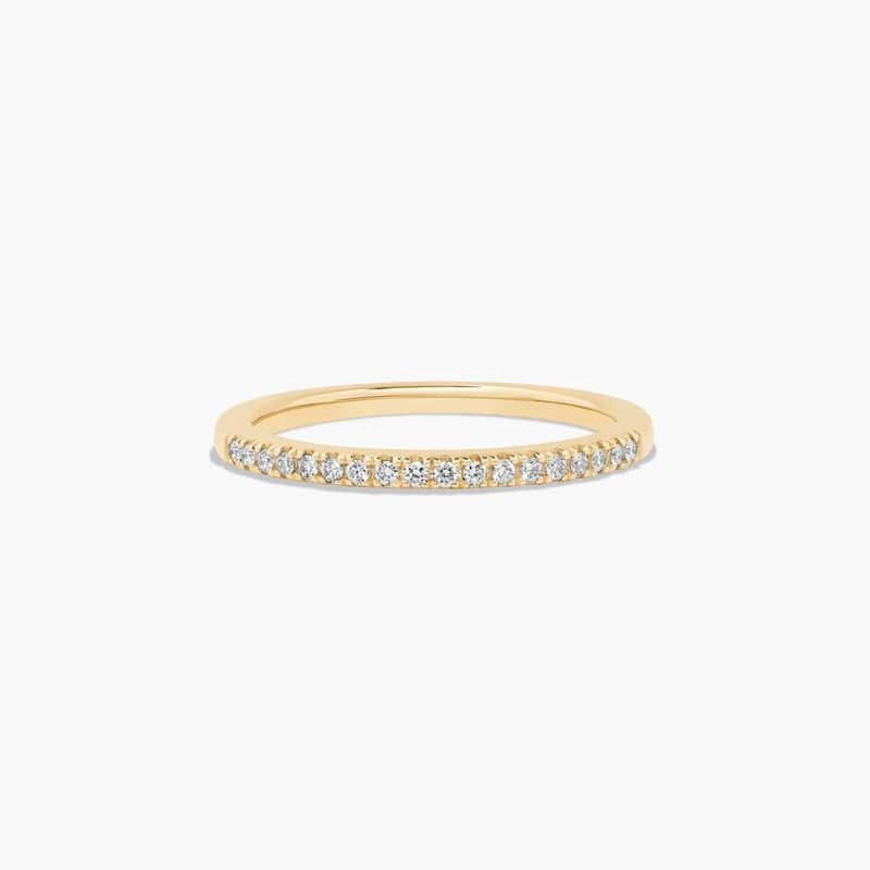 18K Yellow Gold U Pavé Wedding Ring