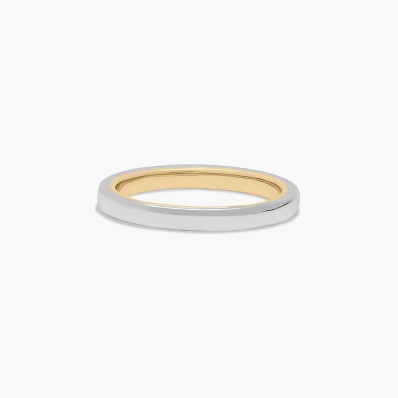 14K Gold Two-Tone 2.2mm Comfort Fit Wedding Band