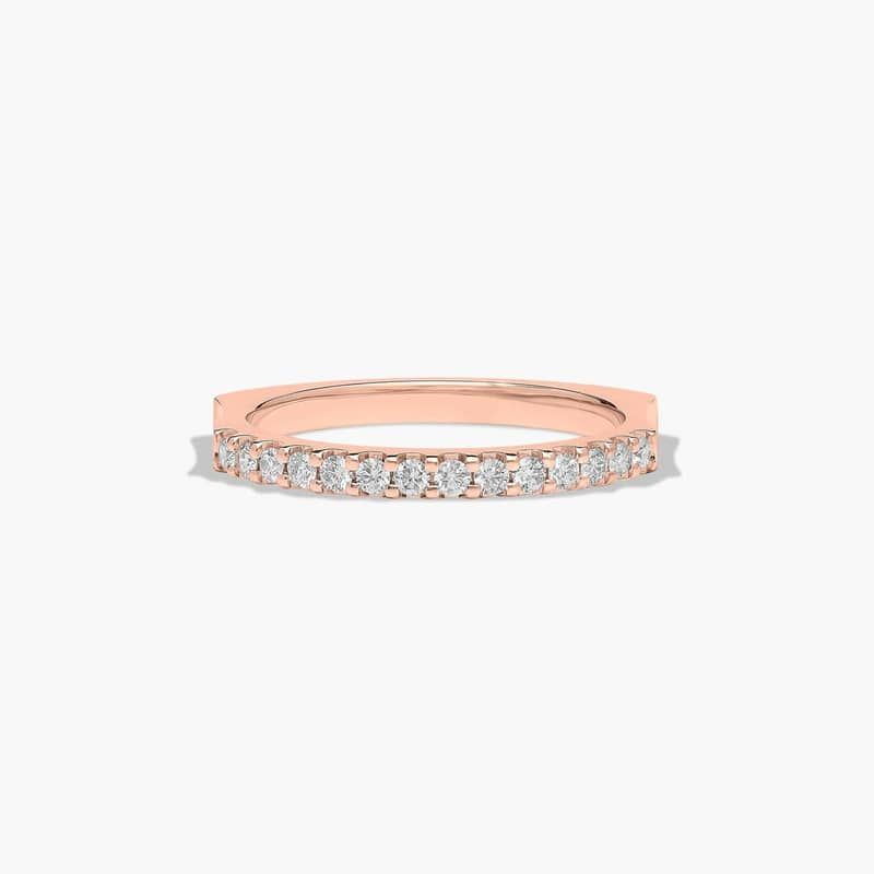 14k Rose Gold Perfect Fit 2mm Common Prong Diamond Wedding Band