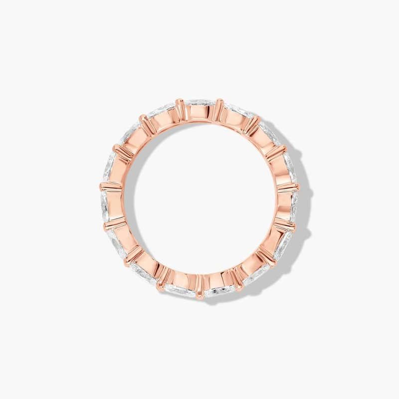 14K Rose Gold East West Oval Diamond Eternity Ring