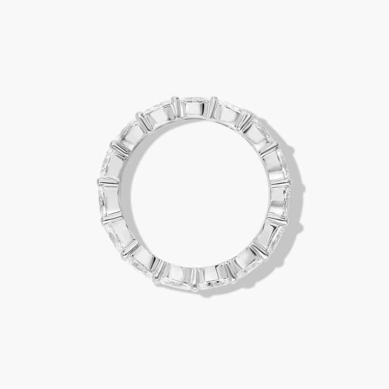 14K White Gold East West Oval Diamond Eternity Ring