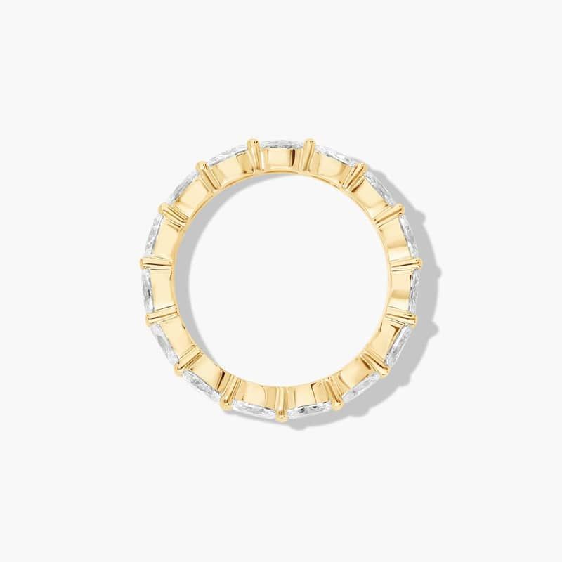14K Yellow Gold East West Oval Diamond Eternity Ring