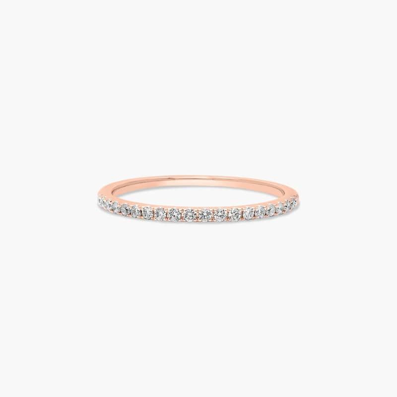 14K Rose Gold Petite Pavé Matching Wedding Ring