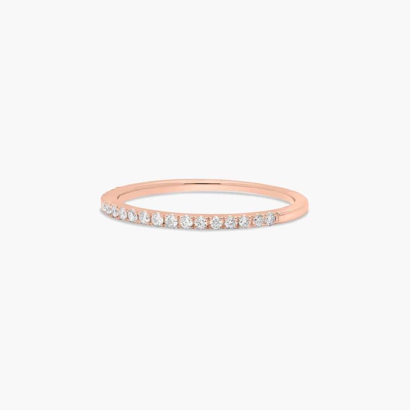 14K Rose Gold Petite Pavé Matching Wedding Ring