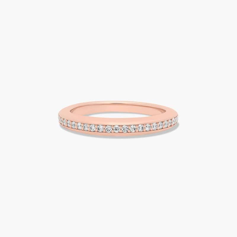 14K Rose Gold Graduated Pavé Matching Wedding Ring