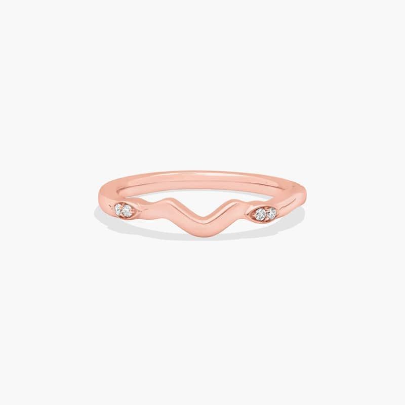 14K Rose Gold Twisted Vine Matching Wedding Ring