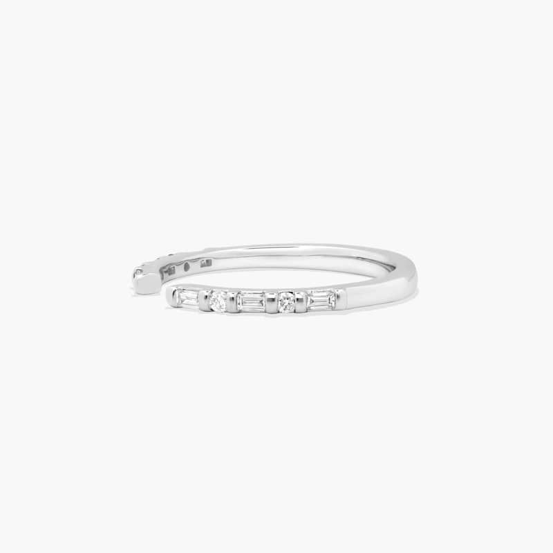 14K White Gold Open Channel Set Diamond Wedding Ring