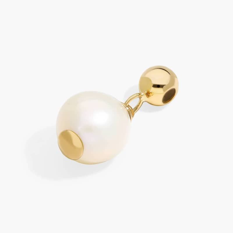 14K Yellow Gold Baroque Pearl Charm