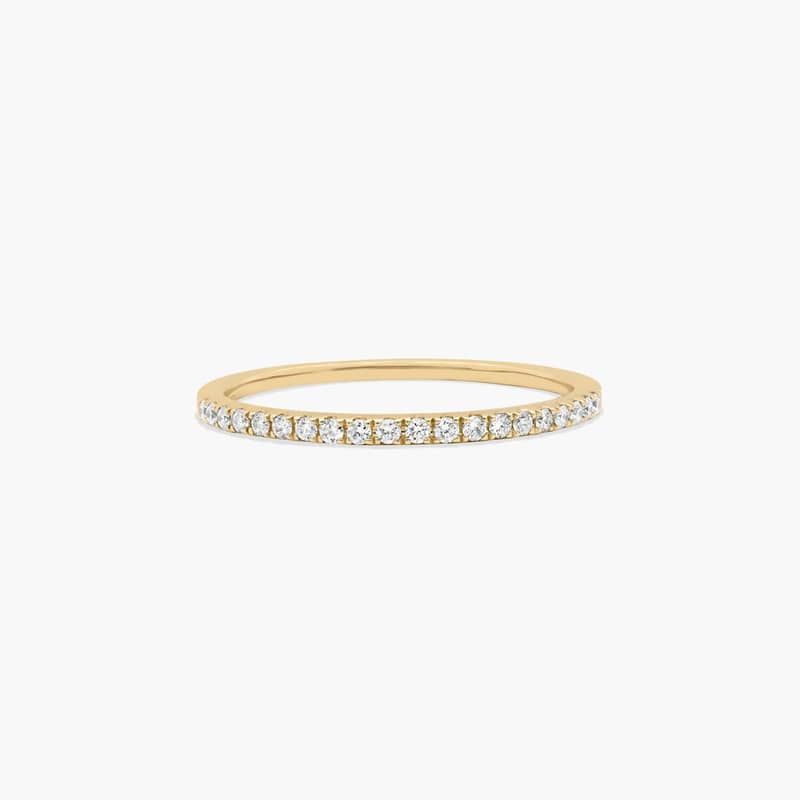 14K Yellow Gold Single Row Diamond Ring
