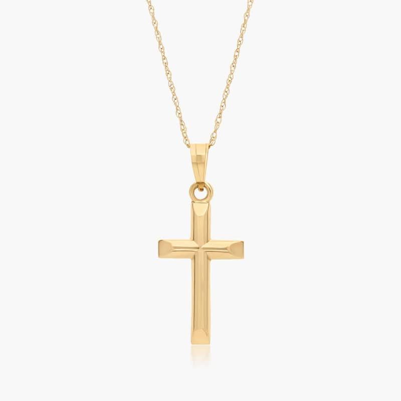 14K Yellow Gold Classic Cross Pendant
