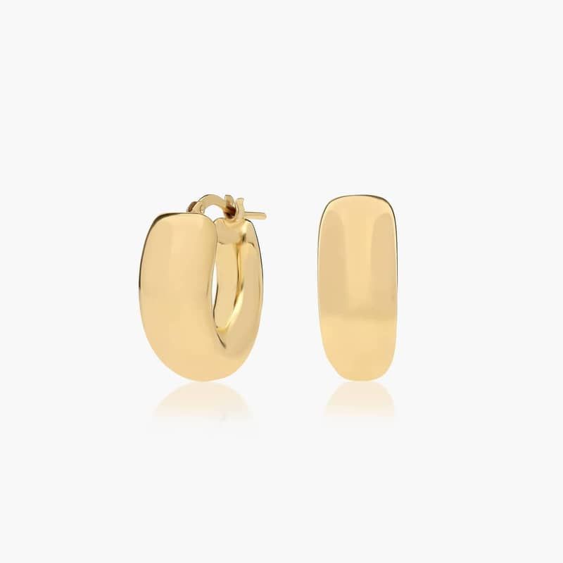 14K Yellow Gold Golden Hour Polished Hoop Earrings