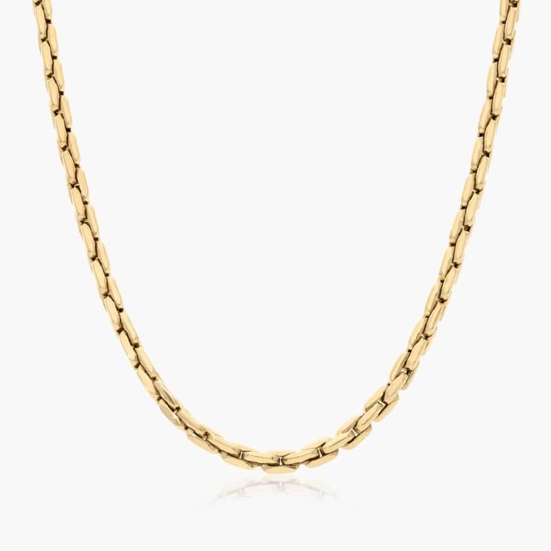 14K Yellow Gold Golden Hour Compressed Cable Link Necklace